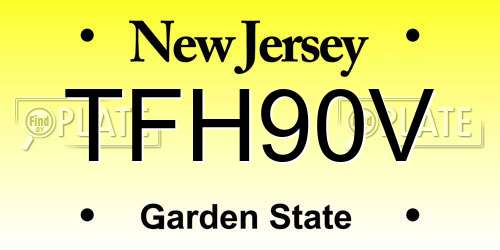 TFH90V New Jersey License Plate
