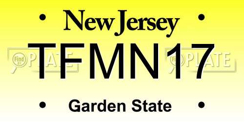 TFMN17 New Jersey License Plate
