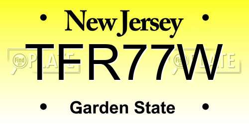 TFR77W New Jersey License Plate