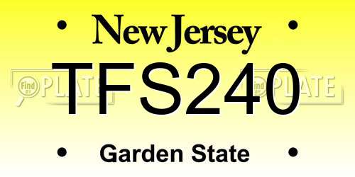 TFS240 New Jersey License Plate
