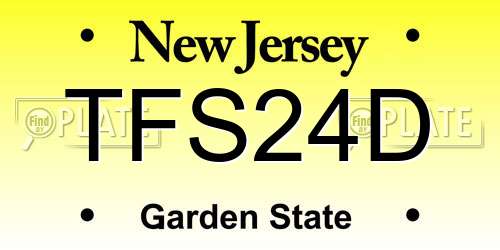 TFS24D New Jersey License Plate