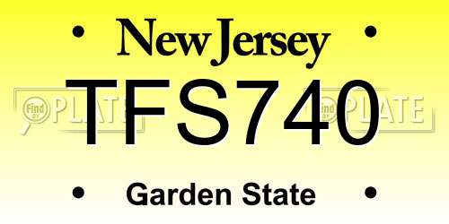 TFS740 New Jersey License Plate