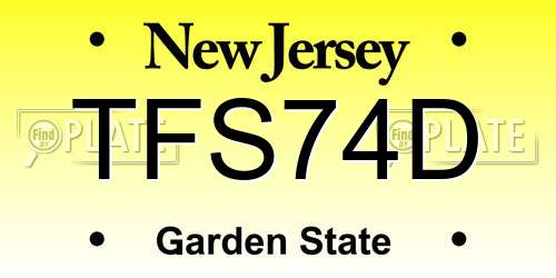 TFS74D New Jersey License Plate