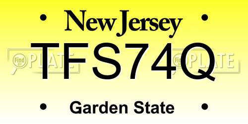 TFS74Q New Jersey License Plate