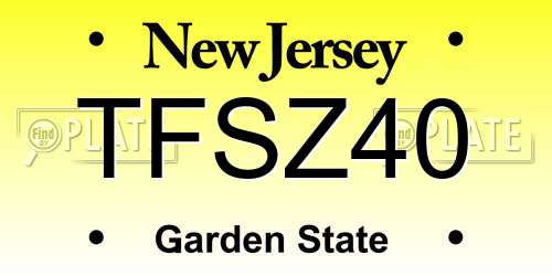 TFSZ40 New Jersey License Plate