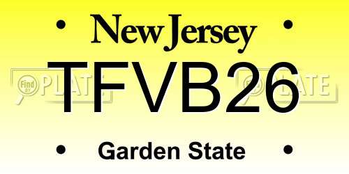 TFVB26 New Jersey License Plate
