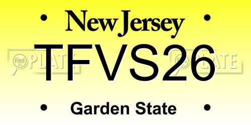 TFVS26 New Jersey License Plate