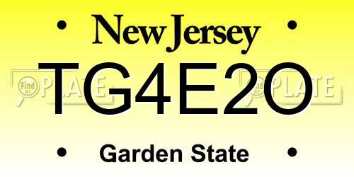 TG4E2O New Jersey License Plate