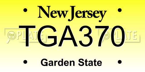 TGA370 New Jersey License Plate