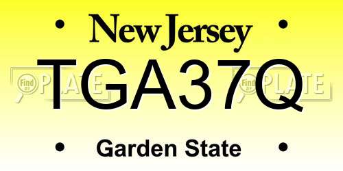 TGA37Q New Jersey License Plate