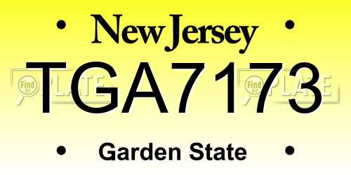 TGA7173 New Jersey License Plate