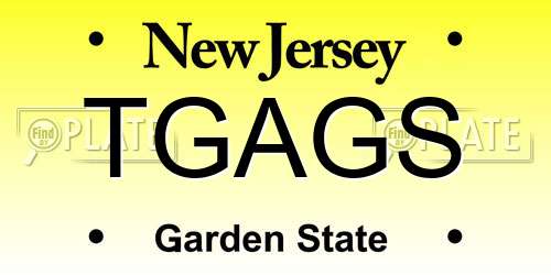 TGAGS New Jersey License Plate