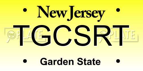 TGCSRT New Jersey License Plate