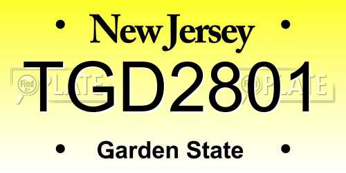 TGD2801 New Jersey License Plate