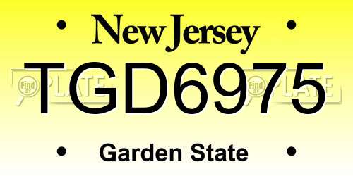 TGD6975 New Jersey License Plate