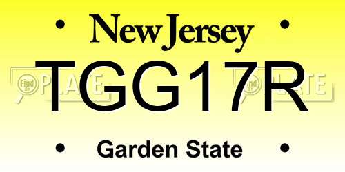 TGG17R New Jersey License Plate
