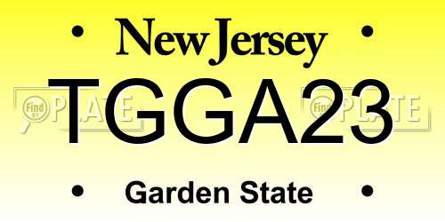 TGGA23 New Jersey License Plate