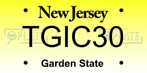 TGIC30 New Jersey License Plate