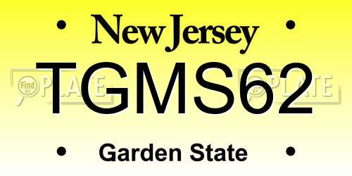 TGMS62 New Jersey License Plate