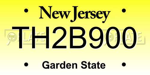 TH2B900 New Jersey License Plate