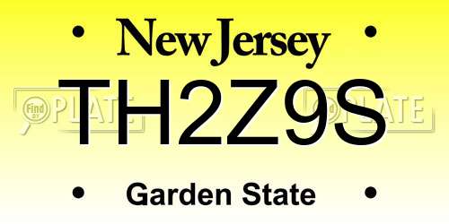 TH2Z9S New Jersey License Plate