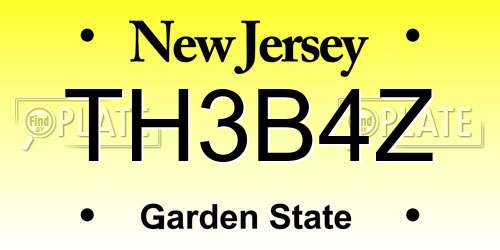 TH3B4Z New Jersey License Plate