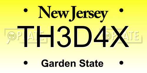 TH3D4X New Jersey License Plate