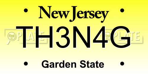 TH3N4G New Jersey License Plate