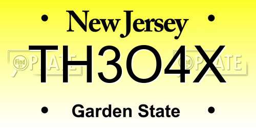 TH3O4X New Jersey License Plate