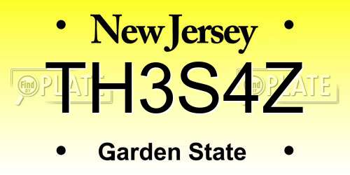 TH3S4Z New Jersey License Plate