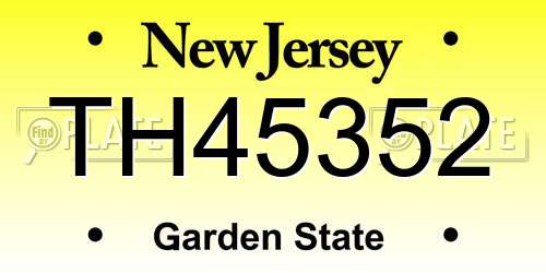 TH45352 New Jersey License Plate