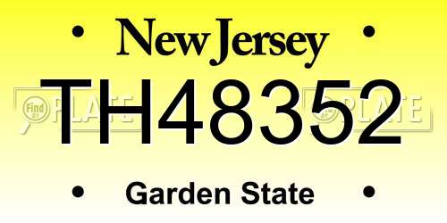 TH48352 New Jersey License Plate