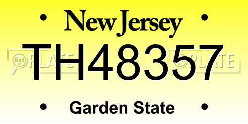 TH48357 New Jersey License Plate