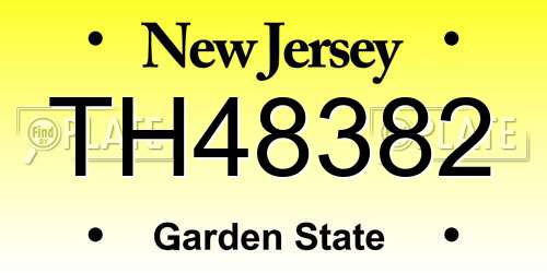 TH48382 New Jersey License Plate