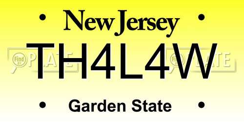 TH4L4W New Jersey License Plate