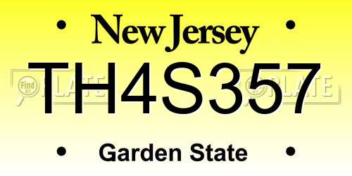 TH4S357 New Jersey License Plate