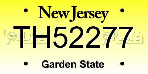 TH52277 New Jersey License Plate