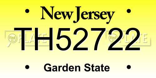 TH52722 New Jersey License Plate