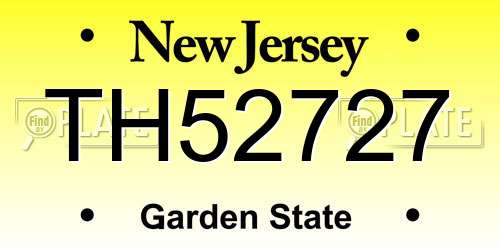 TH52727 New Jersey License Plate