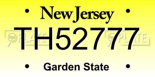 TH52777 New Jersey License Plate