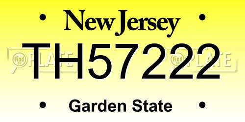 TH57222 New Jersey License Plate