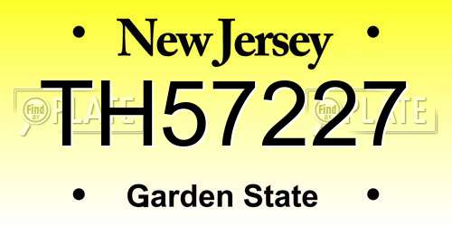 TH57227 New Jersey License Plate