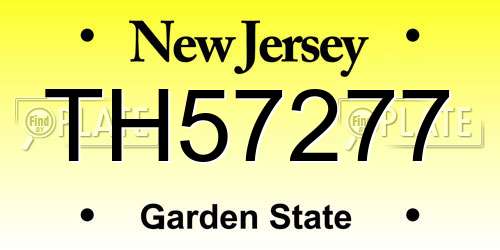TH57277 New Jersey License Plate
