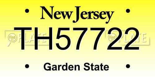 TH57722 New Jersey License Plate