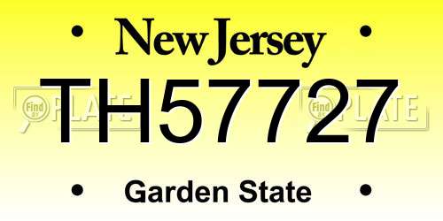 TH57727 New Jersey License Plate