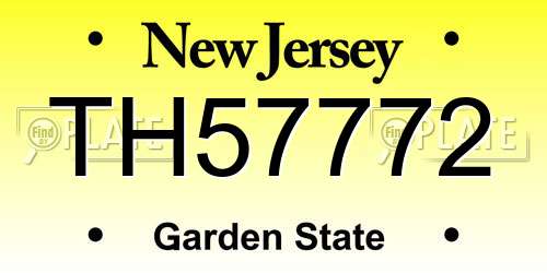 TH57772 New Jersey License Plate