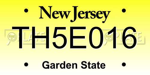 TH5E016 New Jersey License Plate