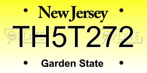 TH5T272 New Jersey License Plate