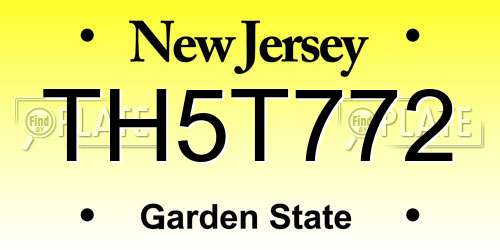 TH5T772 New Jersey License Plate