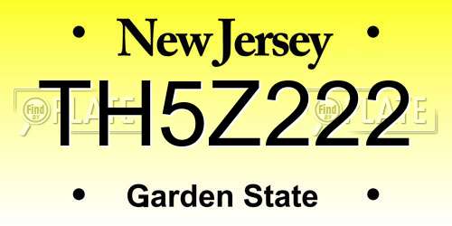 TH5Z222 New Jersey License Plate